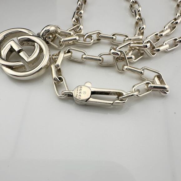 GUCCI Interlocking GG Necklace 20" with Green Snake Box & Dust Bag - Picture 10 of 16
